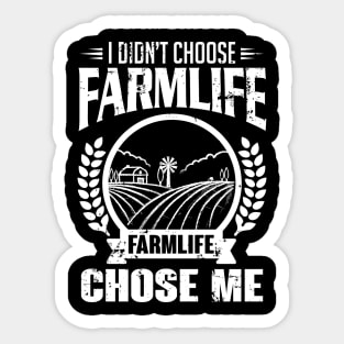 Farmlife chose me (white) Sticker